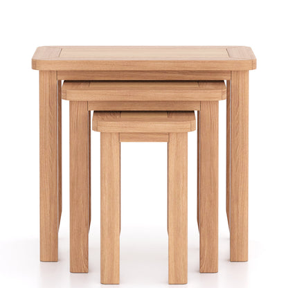 Lynar Natual Oak Nest of 3 Tables