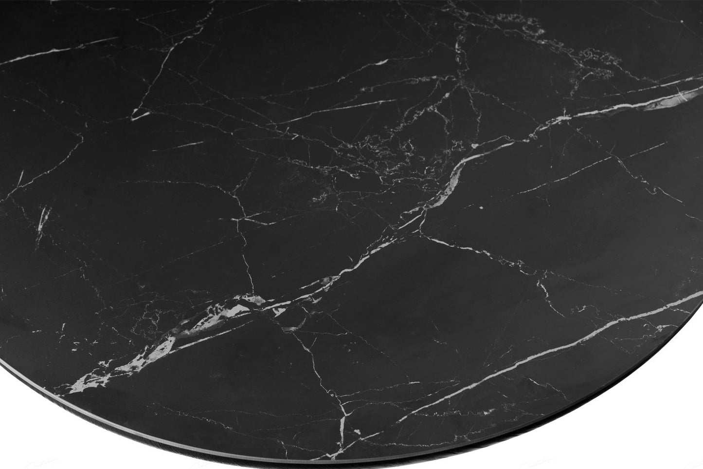 Bianca Oval Dining Table Black & Black Sintered Stone