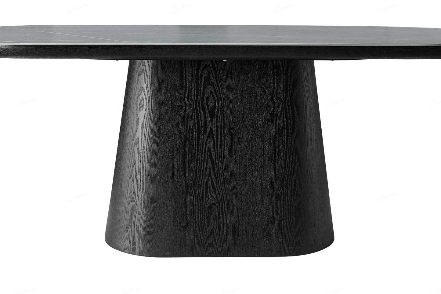 Bianca Oval Dining Table Black & Grey Sintered Stone