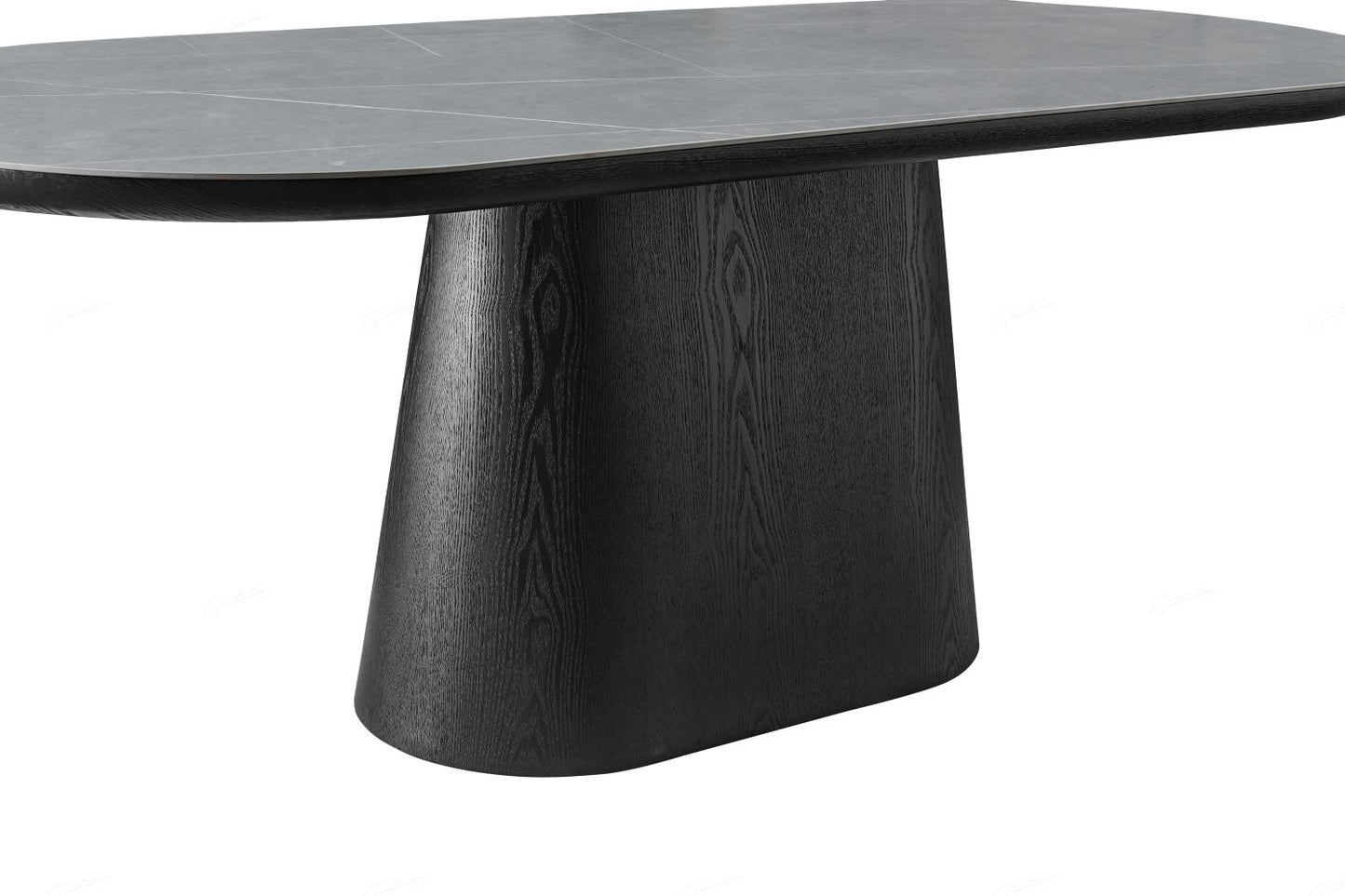 Bianca Oval Dining Table Black & Grey Sintered Stone