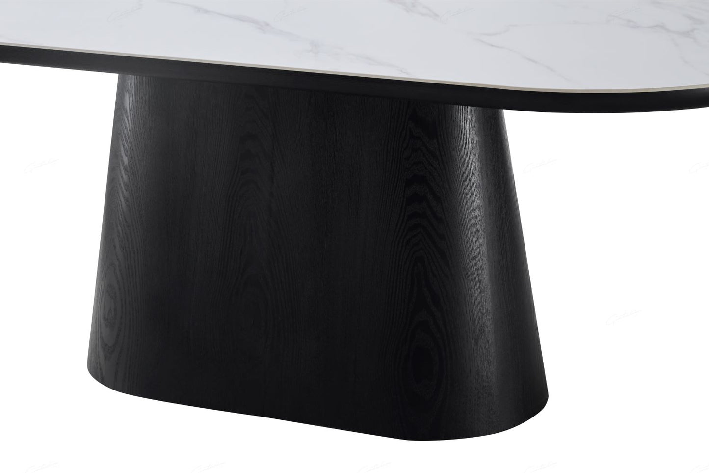 Bianca Oval Dining Table Black & White Sintered Stone