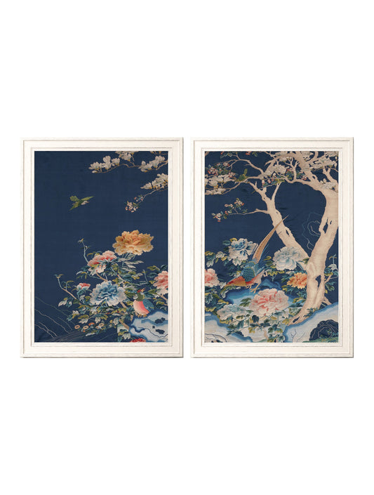 Blue Blossom Trees Set of 2