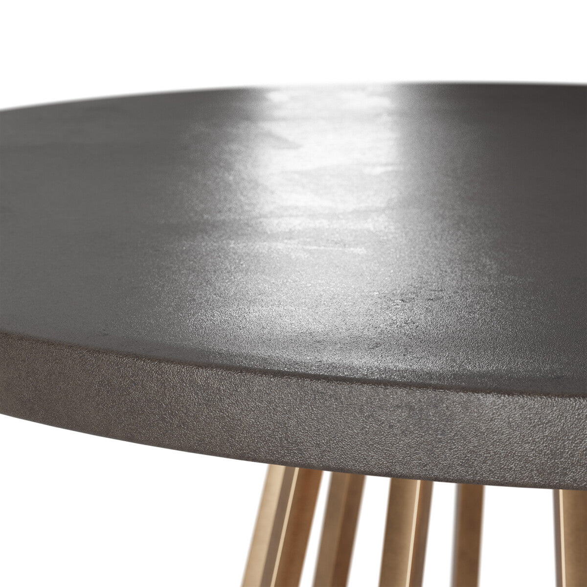 Hattie Round Faux Dark Concrete Table