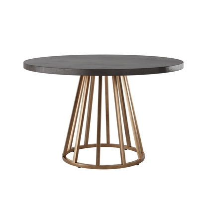 Hattie Round Faux Dark Concrete Table