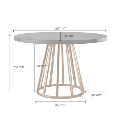 Hattie Round Faux Dark Concrete Table