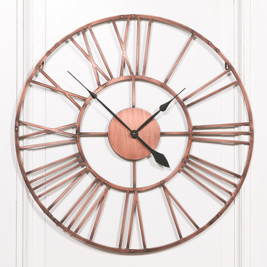 Vintage Copper Effect 92cm Wall Clock