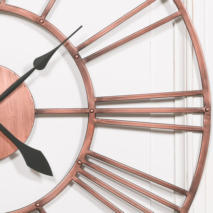 Vintage Copper Effect 92cm Wall Clock