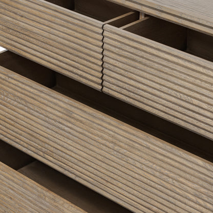 Oakham Ribbed Oak Chest of Drawers