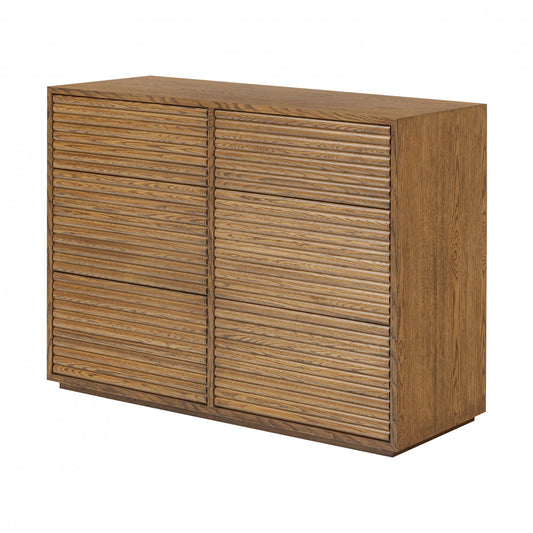 Evie Ribbed Walnut Chest of Drawers