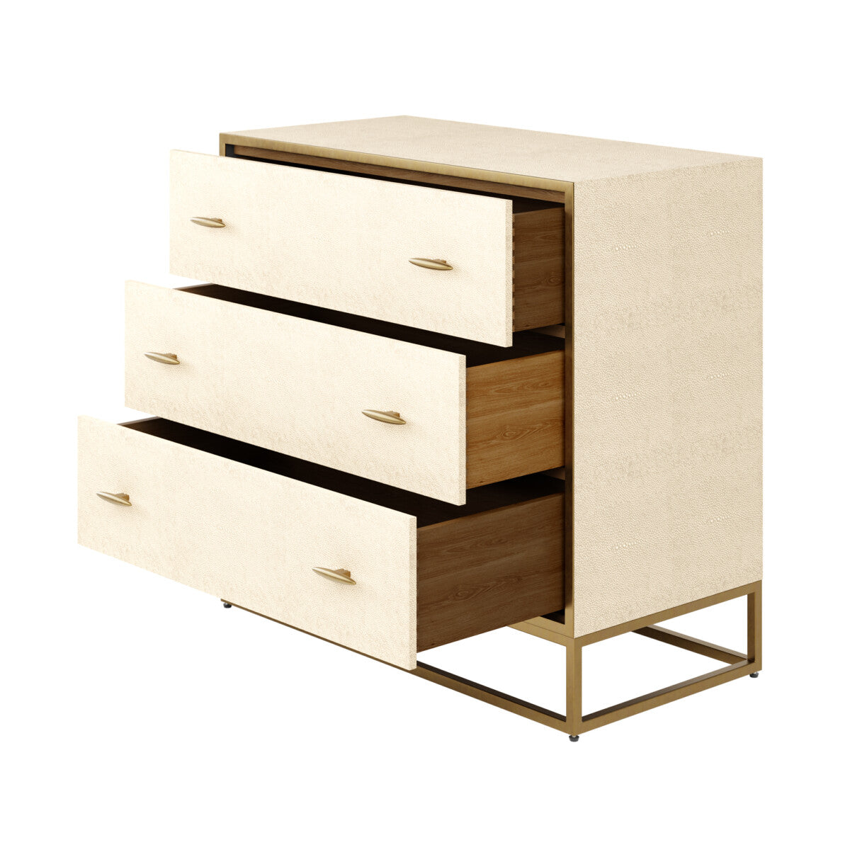 Raphia Chest of Drawers Ivory Shagreen