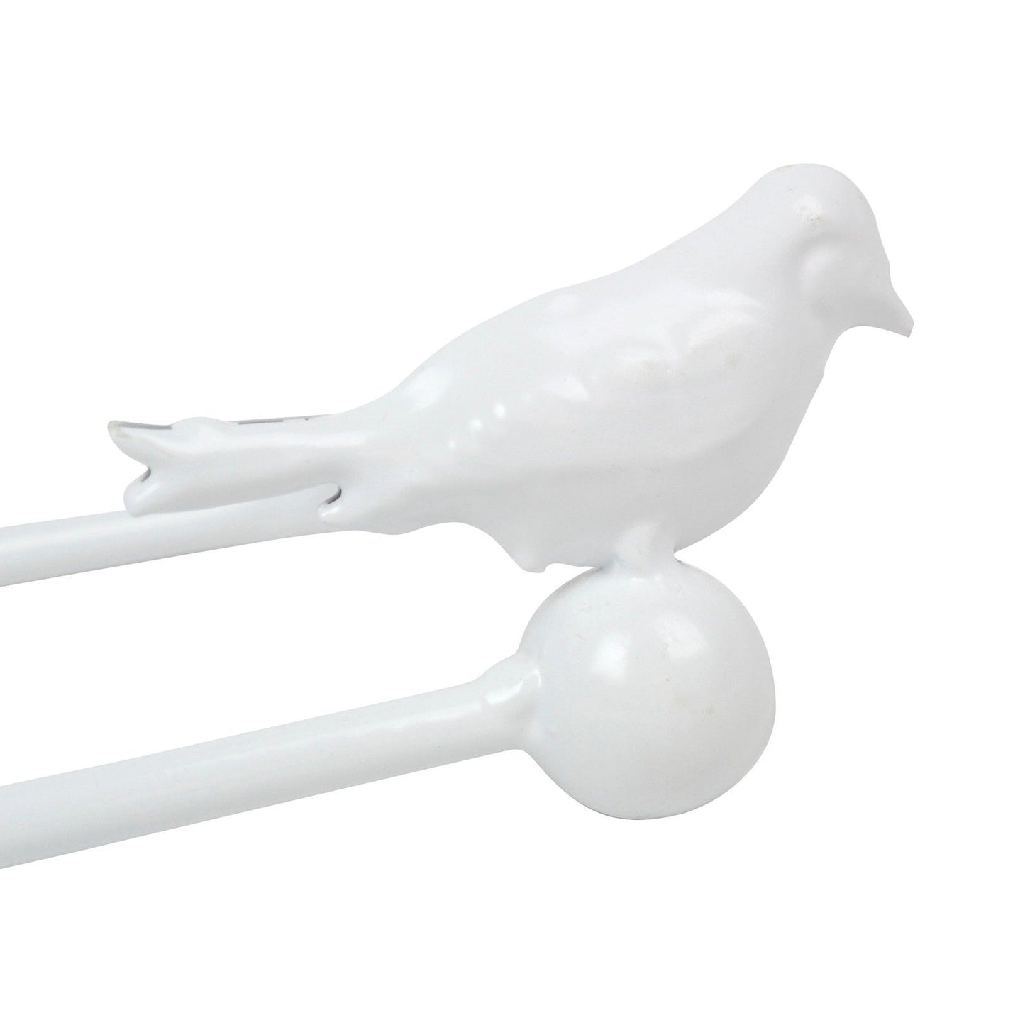 White Decorative Bird Curtain Holder Set