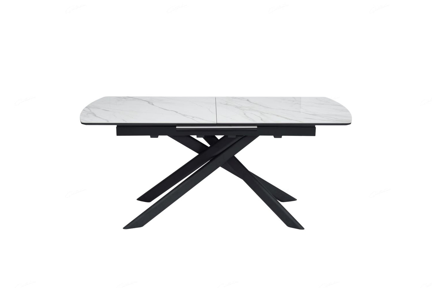 Cosma Extending Dining Table White & Sunset Cloud Vein Ceramic