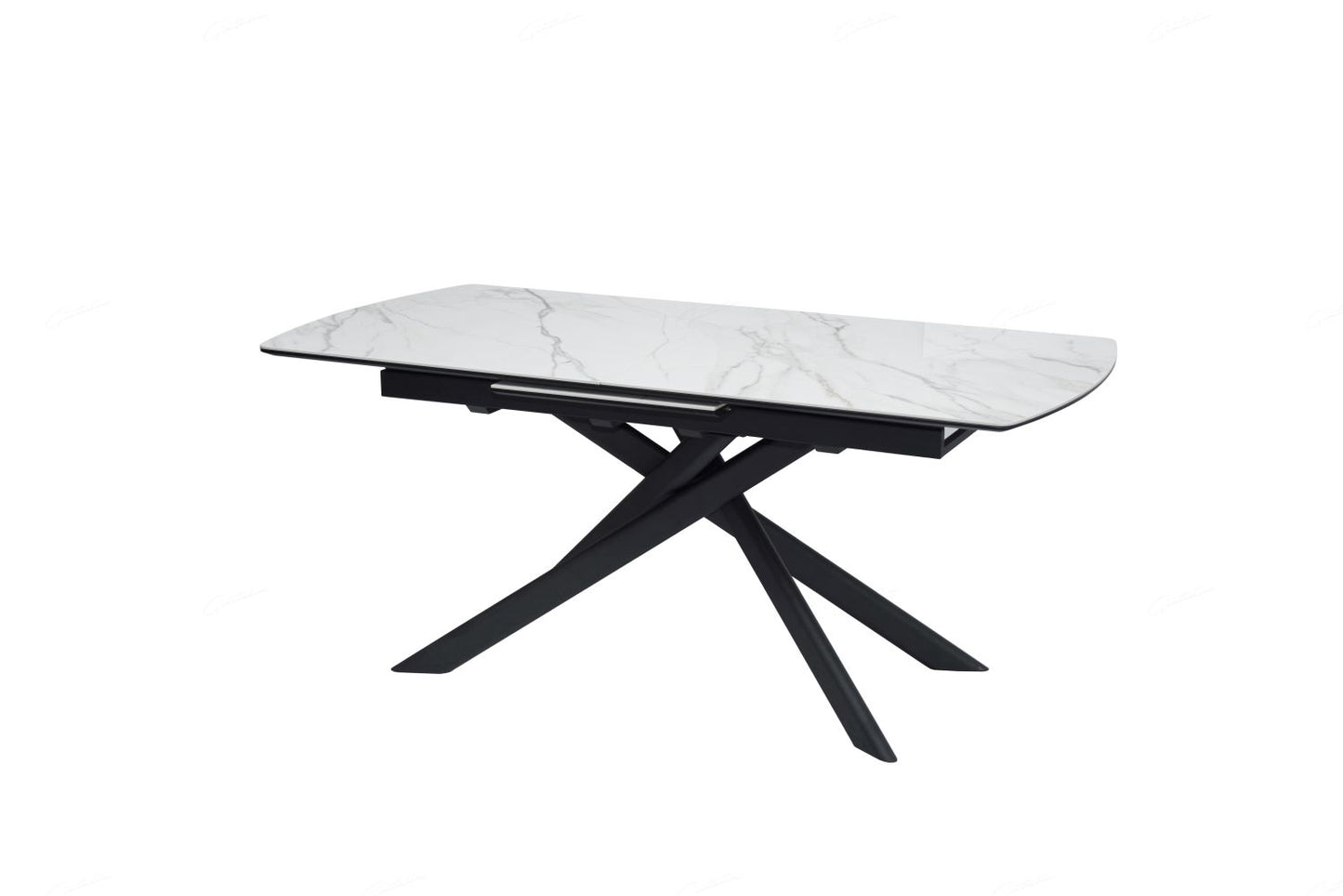 Cosma Extending Dining Table White & Sunset Cloud Vein Ceramic