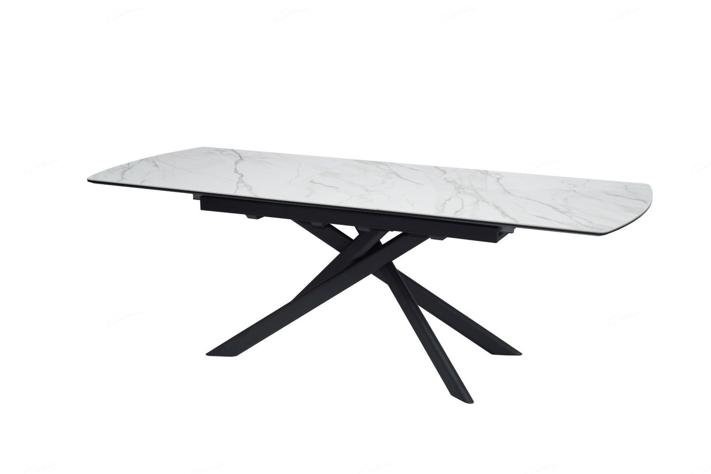 Cosma Extending Dining Table White & Sunset Cloud Vein Ceramic