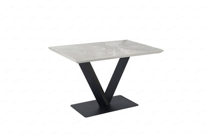 Alessia Ceramic Dining Table Grey Ceramic Marble