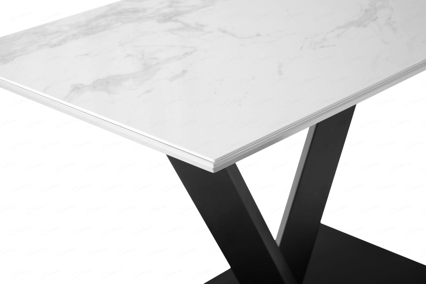 Alessia Ceramic Dining Table White Ceramic Marble