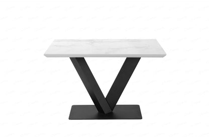 Alessia Ceramic Dining Table White Ceramic Marble