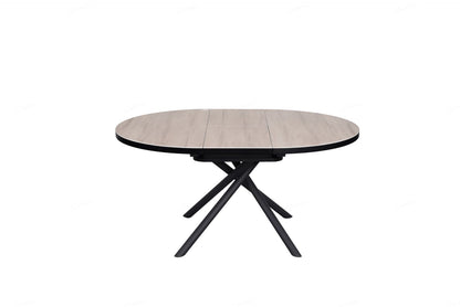 Danello Round Extending Dining Table English Oak Wood Ceramic