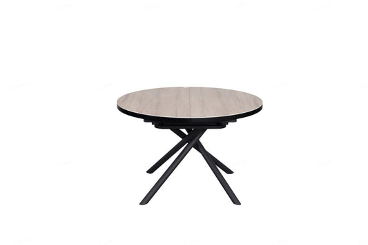 Danello Round Extending Dining Table English Oak Wood Ceramic