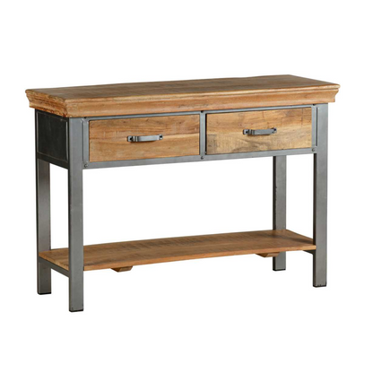 Apperley Industrial Two Drawer Console Table