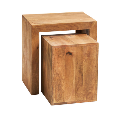 Dockland Light Mango Cubed Nest of Two Tables