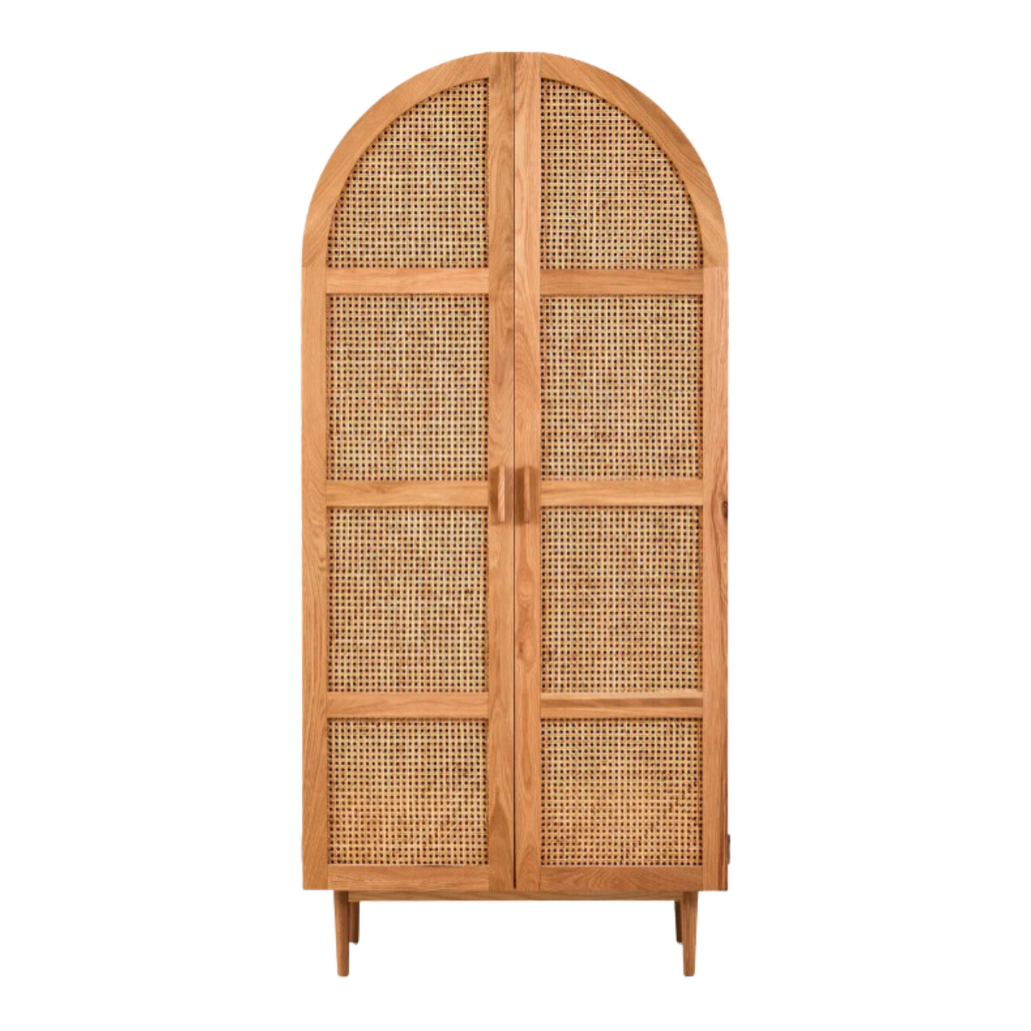 Lyon 2 Door Natural Rattan And Oak Cabinet