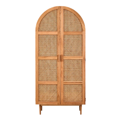 Lyon 2 Door Natural Rattan And Oak Cabinet