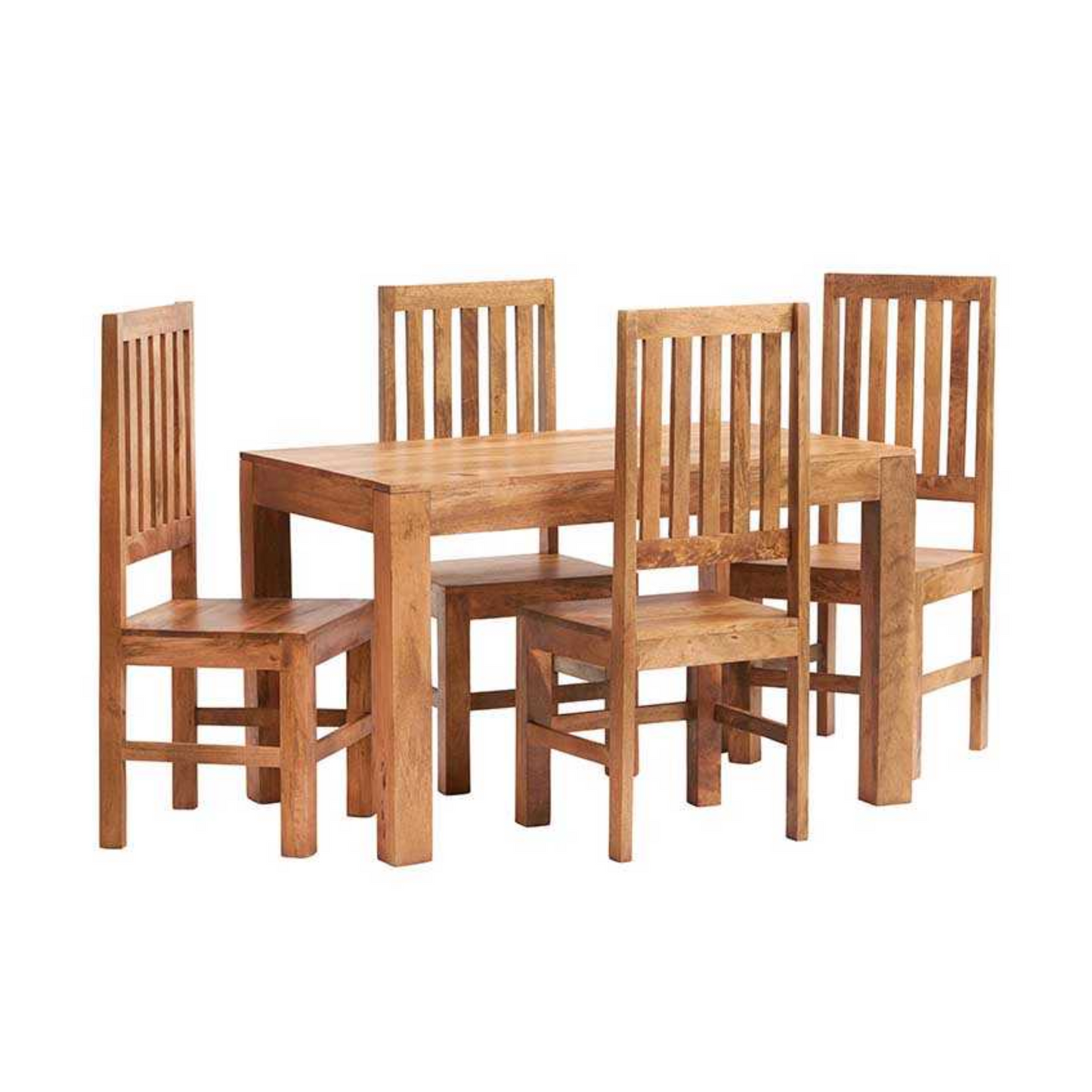 Dockland Light Mango 4ft Dining Set with Wooden Chairs