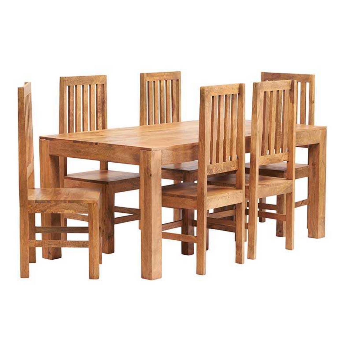 Dockland Light Mango 6 FT Dining Set with Wooden Chairs