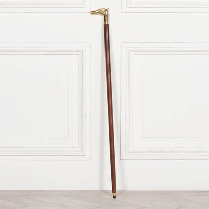 Horse Brass Wooden Walking Stick