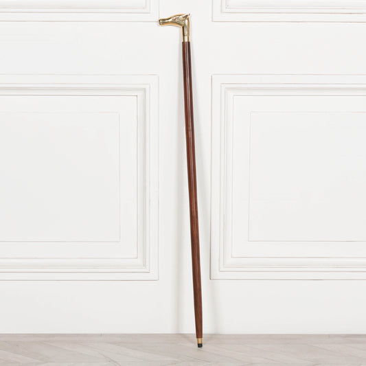 Horse Brass Wooden Walking Stick