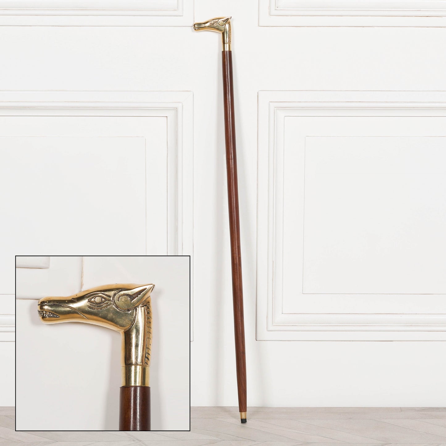 Horse Brass Wooden Walking Stick