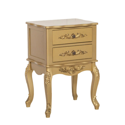 French Antique Gold 2 Drawer Bedside