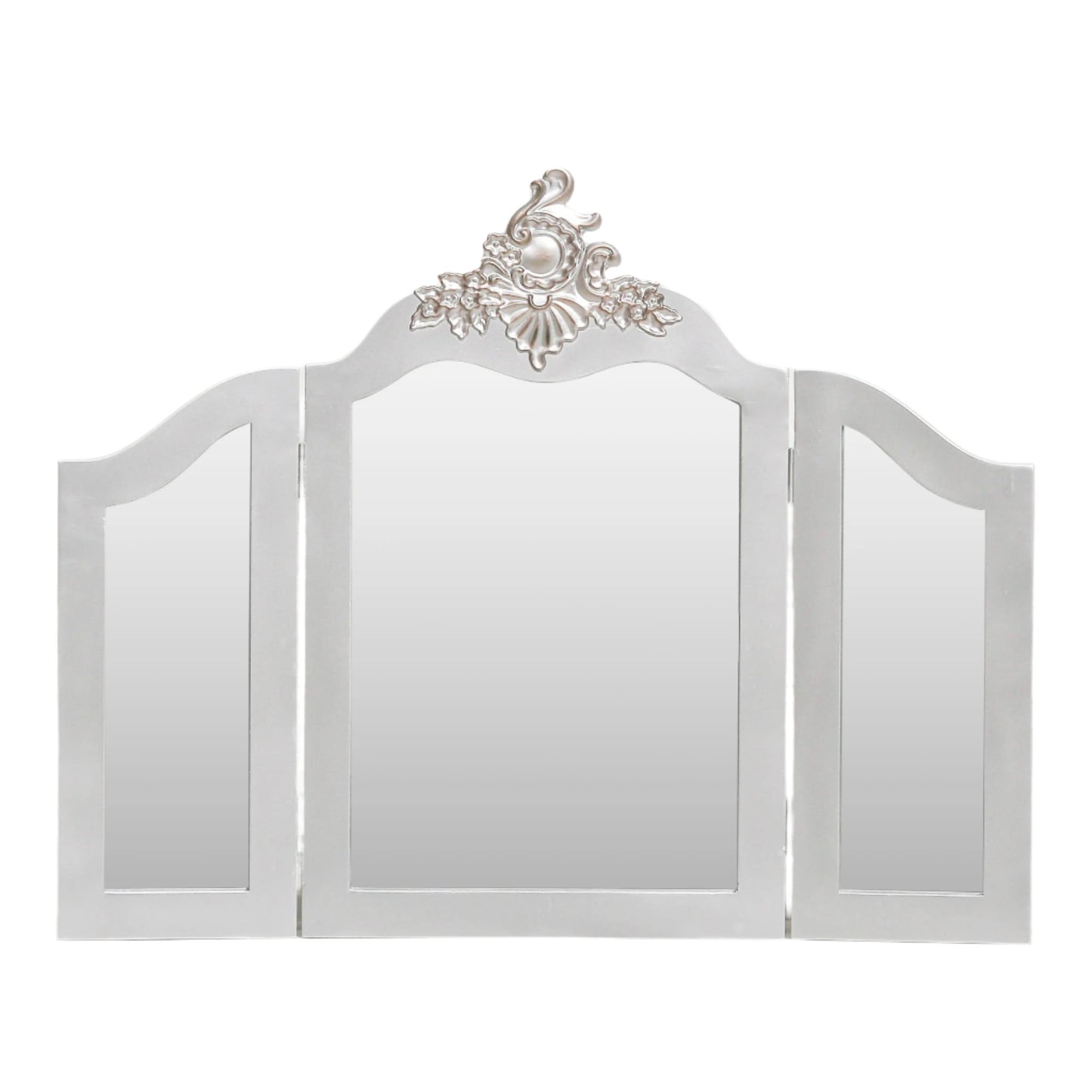 French Antique Silver Vanity Mirror