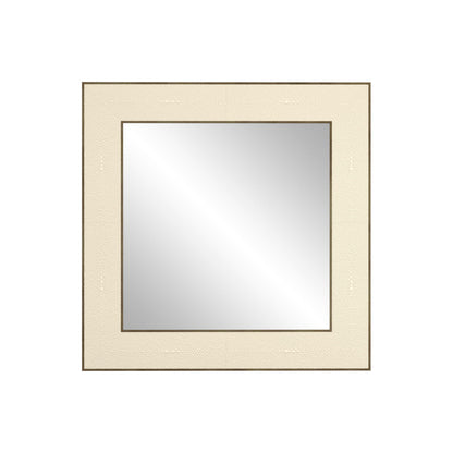 Raphia Mirror Small Square Ivory Shagreen