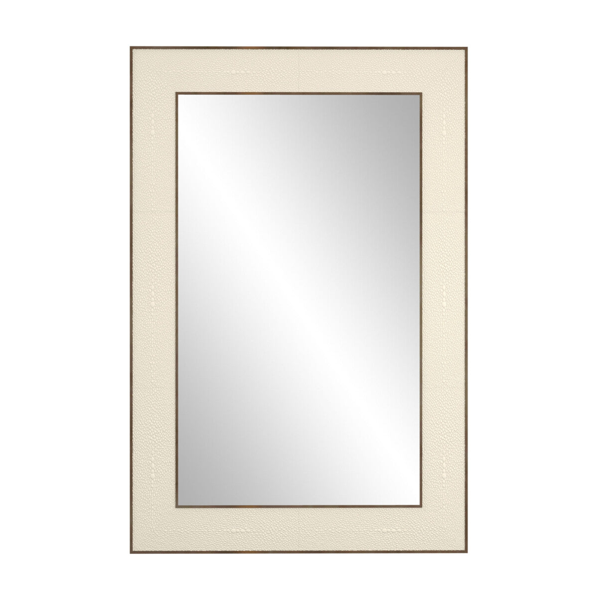 Raphia Mirror Small Rectangular Ivory Shagreen