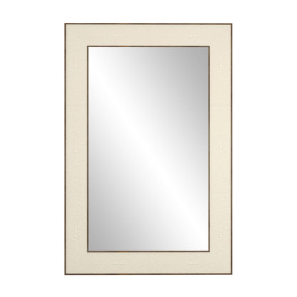 Raphia Mirror Small Rectangular Ivory Shagreen