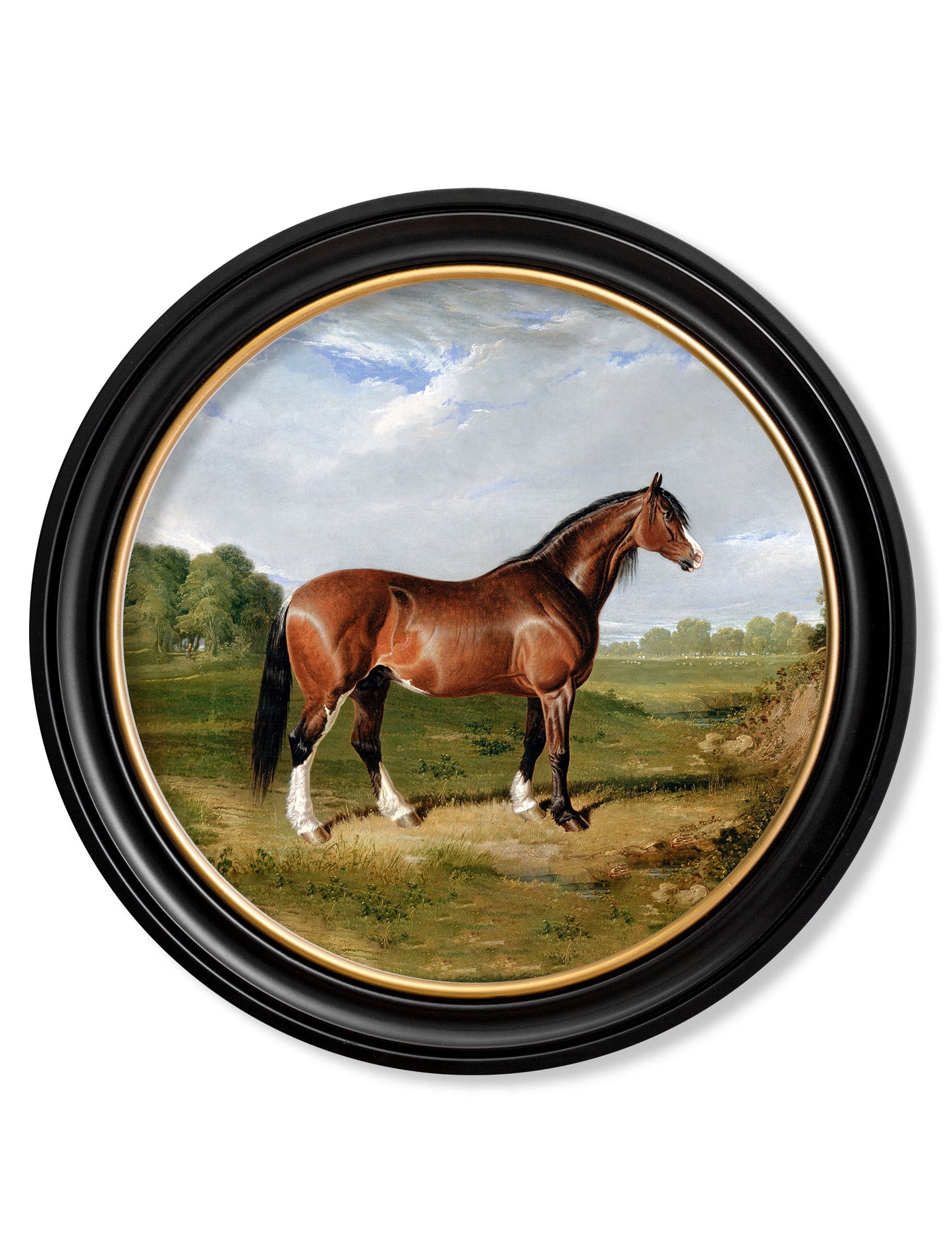 c.1840 Horses - Round Frame