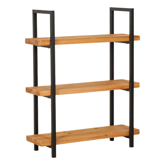 Rustic Wooden Industrial 3 Tier Bookcase Shelving