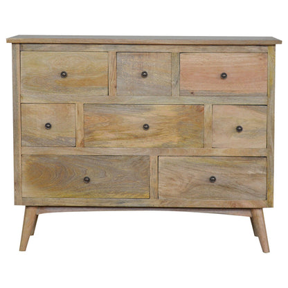 Oak-ish Solid Wood 8 Drawer Chest