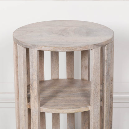 Blanchie Wooden Slated Bedside Table