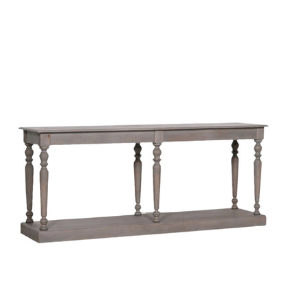 Rustic Wooden Column Leg Console