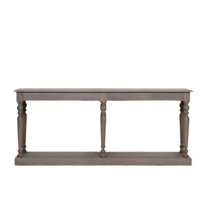 Rustic Wooden Column Leg Console