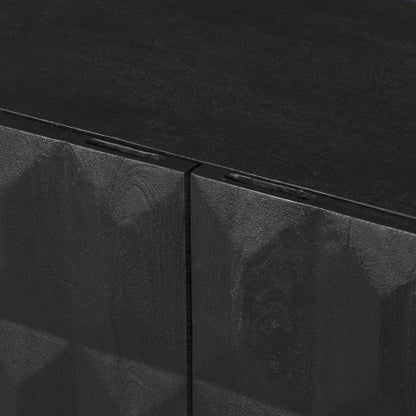 Black Wooden Diamond Pattern Sideboard