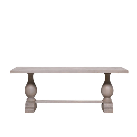 Blanche Wood Rustic Washed Rectangular Dining Table 210cm