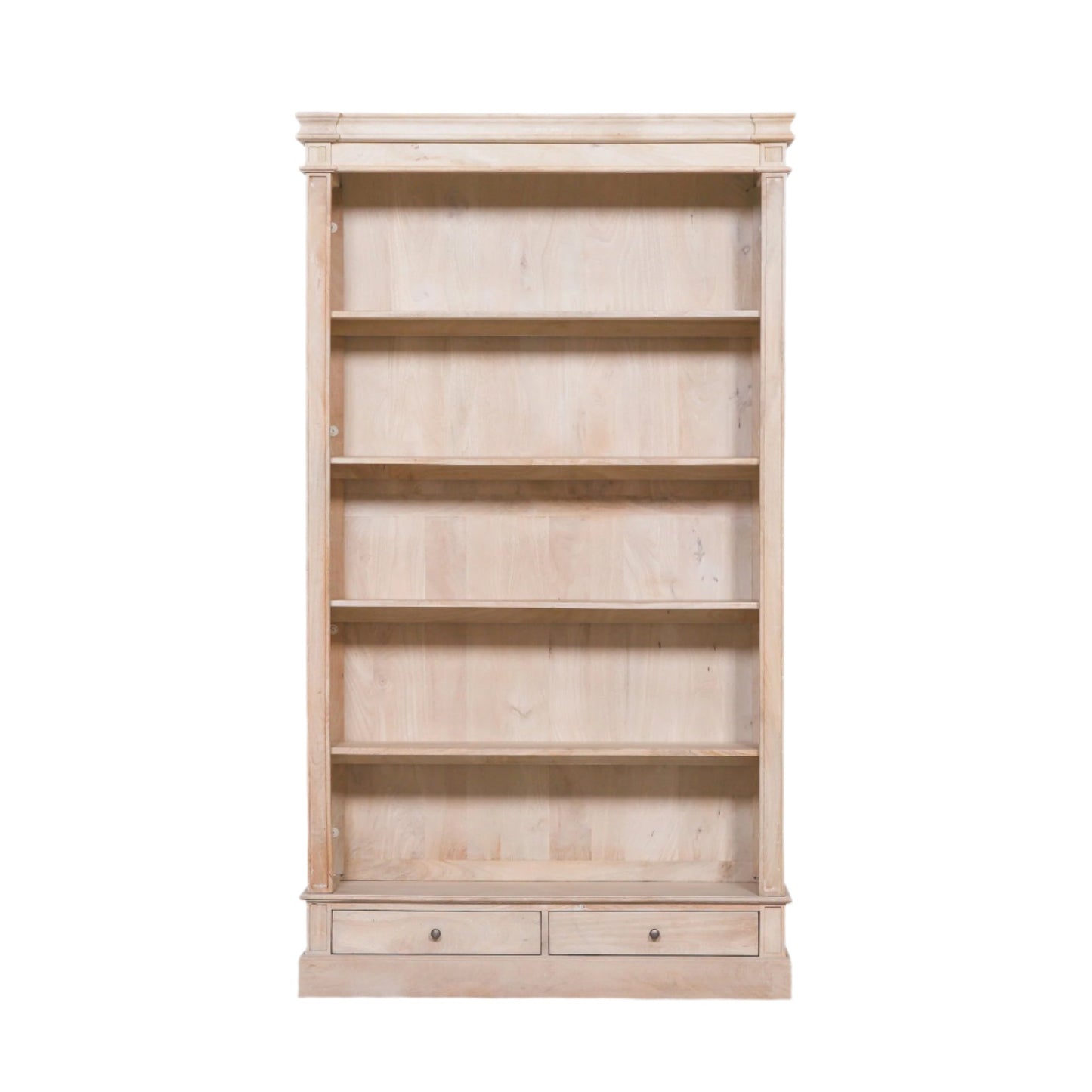 Blanche Wooden Rustic Single Open Bookcase with Drawers