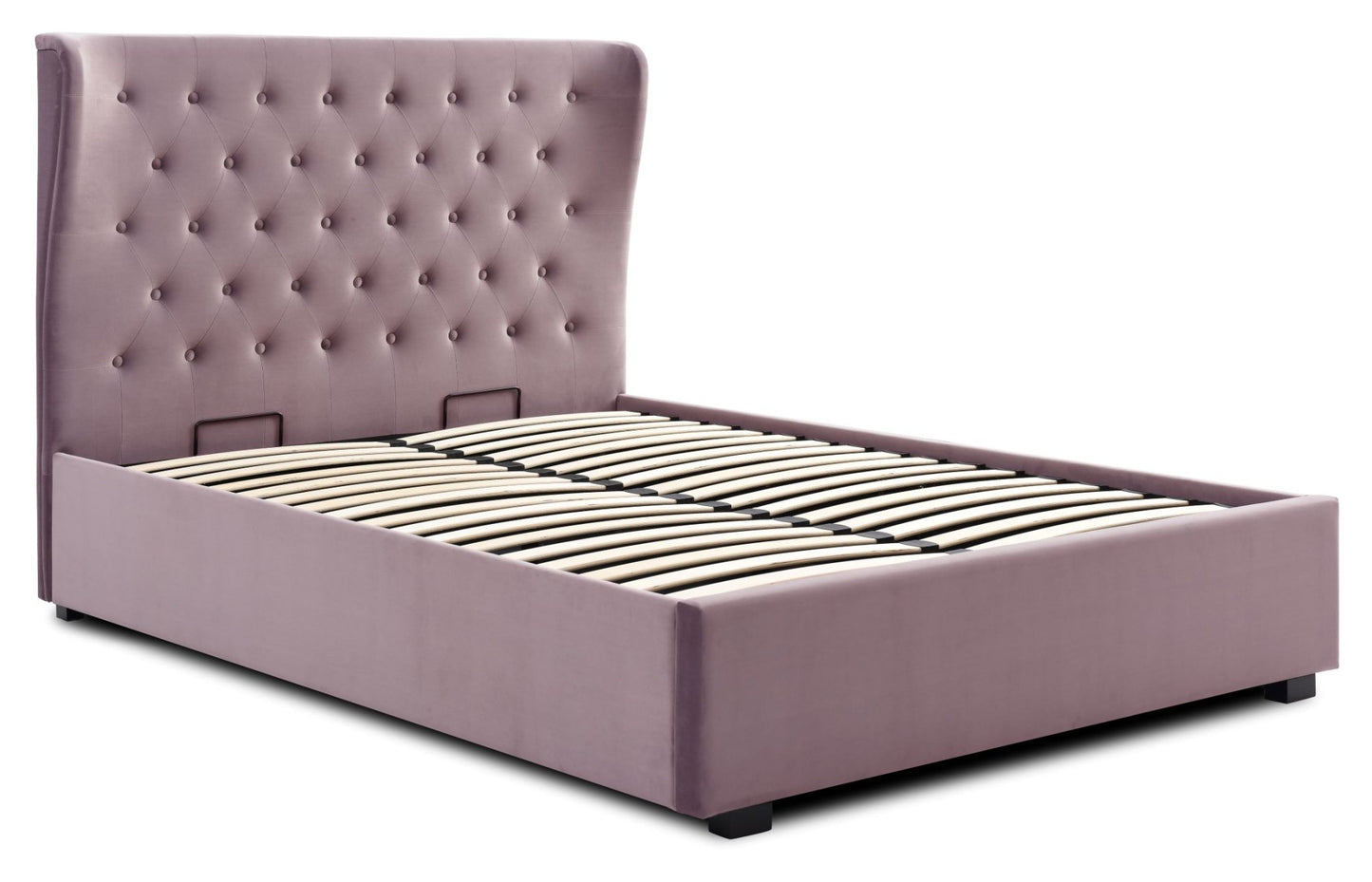 Athena Heather Velvet Double Kensington Ottoman Bed Velvet