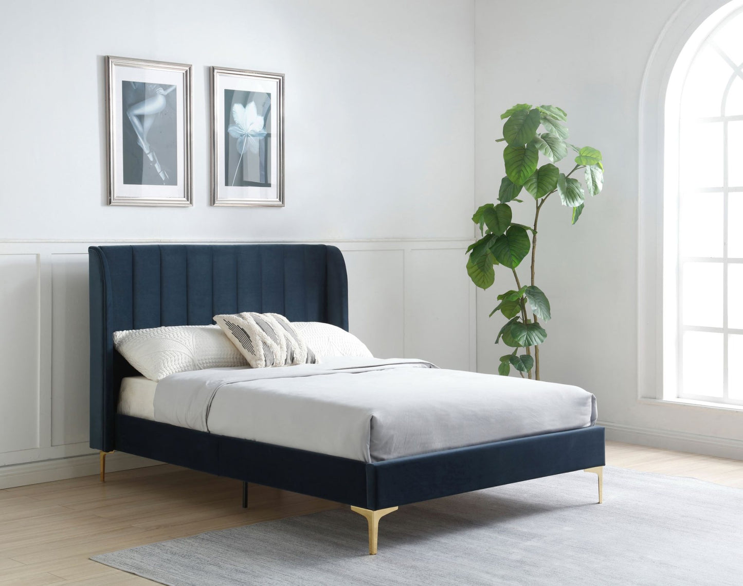 Athena Ink Velvet King Size Avery Bed