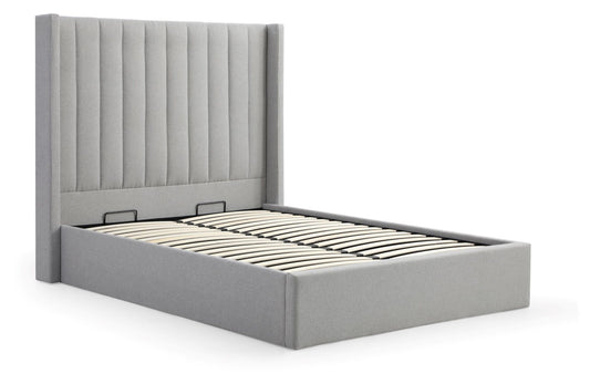 Neptune Grey Faux Wool Double Emerson Multi-Lift Ottoman Bed