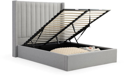 Neptune Grey Faux Wool Double Emerson Multi-Lift Ottoman Bed